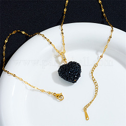Collane con ciondolo a forma di cuore in vetro Druzy&nbsp;WGB914E-03