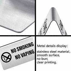 4 шт. табличка для ресторана отеля из нержавеющей стали с надписью «Не курить»&nbsp;DJEW-WH20124-003