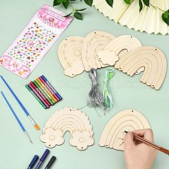 Необработанные деревянные наборы радужных колокольчиков своими руками для детских поделок&nbsp;ST-CJ0009-2