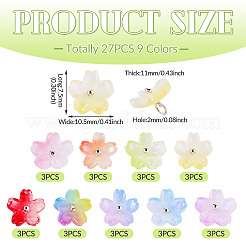 27 pz 9 colori ciondoli in vetro bicolore&nbsp;PALLOY-TADJ00014