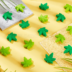 24 шт. 2-х цветные силиконовые бусины в виде кленового листа SIL-GO0001-06