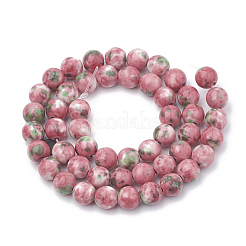 Hebras de cuentas redondas de jade blanco océano natural teñido&nbsp;G-R295-8mm-12