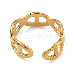 Ионное покрытие (ip) 304 нержавеющая сталь овальная пряжка открытое кольцо манжета для мужчин и женщин&nbsp;RJEW-I085-12G