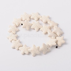 Звездчатые синтетические бусины из лавы&nbsp;G-N0099-11