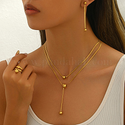 Комплекты из двухслойных круглых ожерелий LQ8185