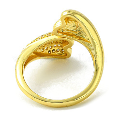 Открытые манжеты из латуни с микропаве кубический цирконий RJEW-K256-34G