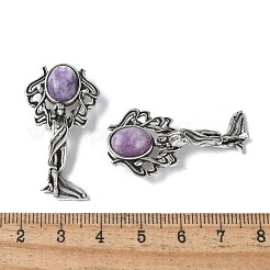 Подвески из натурального лепидолита в форме ангела&nbsp;KK-D361-02AS-15