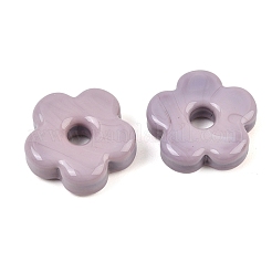 手作りランプワークヨーロピアンビーズ  大穴ビーズ  梅の花  ミックスカラー  19~20x19~20x7mm  穴：5.5mm&nbsp;LAMP-F039-01-M