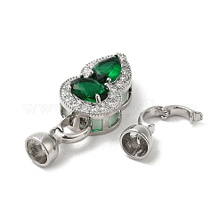 Реечное покрытие латунь микро паве прозрачный кубический цирконий складные застежки KK-E084-05P