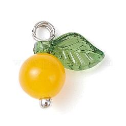 Подвески с фруктами из белого нефрита натурального цвета&nbsp;PALLOY-JF02431-01