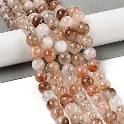 Нити бусин из рутилированного кварца из натурального черного золота G-H093-B02-10MM