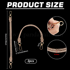 2 pz manici per borsa in cordino di gomma con strass di vetro&nbsp;FIND-PH0059-68A
