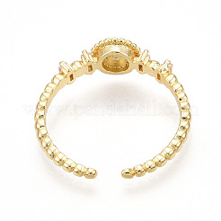 Латунные кольца-манжеты с микропаве и прозрачным цирконием для женщин&nbsp;KK-T070-113