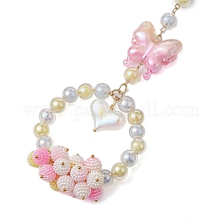 Акриловые украшения с подвесками в форме сердца-бабочки&nbsp;HJEW-JM02000