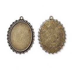 Тибетский стиль сплава сеттинги кабошон овал поднос&nbsp;LS-TIBEP-5437-AB-LF