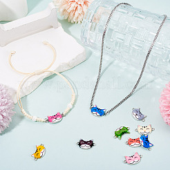 12 шт. 12-цветные эмалевые подвески-соединители в виде котенка&nbsp;FIND-TA0008-95