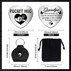 Набор памятных монет из нержавеющей стали с двусторонней гравировкой в виде сердца AJEW-GL0002-02A