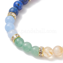 Женские эластичные браслеты из натуральных и синтетических драгоценных камней и ракушек с бусинами&nbsp;BJEW-JB12175