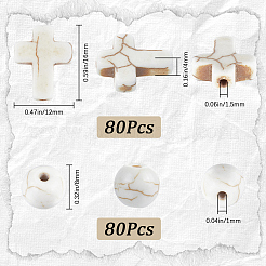 160шт 2 стиля синтетические бирюзовые бусины&nbsp;TURQ-SC0001-20B