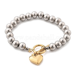 Браслеты из нержавеющей стали 304 с бусинами для женщин&nbsp;LS-BJEW-C089-06GP