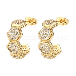 Латунные микро проложить серьги стержня кубического циркония&nbsp;EJEW-B153-03G