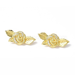 Застежки-твистеры из латуни с микропейвом и прозрачным фианитом KK-P223-36G