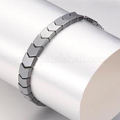 磁気無し合成ヘマタイトストレッチブレスレット  2-1/2インチ（64mm）&nbsp;BJEW-K159-01