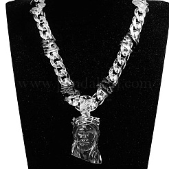 Ожерелья с подвеской в виде головы Иисуса из прозрачного акрила&nbsp;FS-WG26B16-01