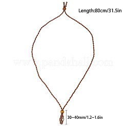 Fabrication de collier de pochette en macramé avec cordon ciré tressé réglable&nbsp;MAK-WH0008-02A