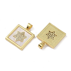Placage de crémaillère en laiton micro pavé pendentifs en zircone cubique claire&nbsp;KK-K341-44G-03