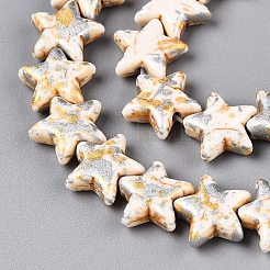 С напылением окрашенные синтетические бирюзовые бусинки UNKW-T001-11A