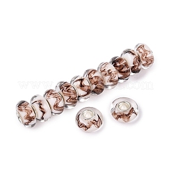 Cuentas europeas hechas a mano con vidrio soplado y núcleo de latón.&nbsp;LAMP-N044-12S-01
