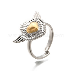 Кольца-манжеты в готическом стиле из латуни с микропаве из прозрачных кубических цирконий для женщин&nbsp;RJEW-U051-02C-GP