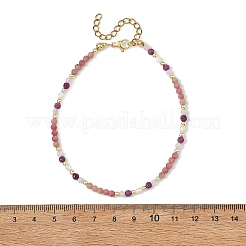Bracelets de cheville en pierre de lune arc-en-ciel naturelle&nbsp;AJEW-AN00855-02