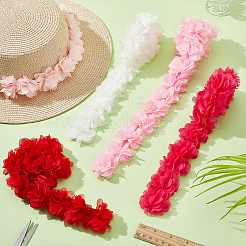 5 ярд двухцветного полиэстерового шифонового кружева с отделкой SRIB-BC0001-29