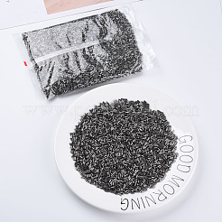 メタリックカラーガラスラッパビーズ  丸い穴  グレー  3~8x2mm  穴：0.7mm  約450g /ポンド&nbsp;SEED-N005-001-D01