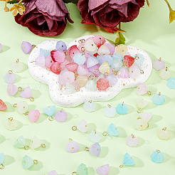 112 шт. 7 стиля двухцветных акриловых подвесок PALLOY-HY00033