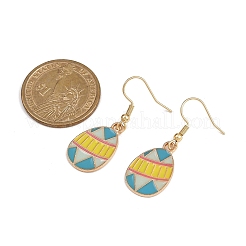 Серьги-подвески в форме яйца из эмалевого сплава EJEW-JE06584