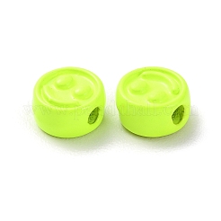 塗装合金ビーズをスプレー  笑顔とフラットラウンド  緑黄  7.5x4mm  穴：2mm&nbsp;PALLOY-M215-16G