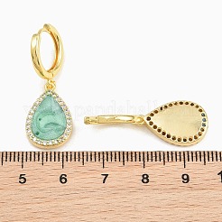 Orecchini pendenti a cerchio in ottone con micro pavé di zirconi cubici&nbsp;KK-CBA8324-11G-04