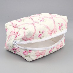 Косметичка на молнии из хлопка и полиэстера с цветочным принтом&nbsp;AJEW-WH20002-74A