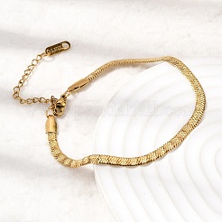 Bracciali a catena a serpente in acciaio inossidabile 304 per donna&nbsp;BJEW-P395-02G-05