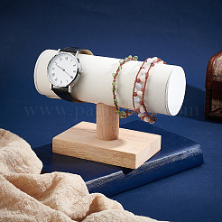 Т-образные стойки для браслетов из искусственной кожи с деревянным основанием&nbsp;AJEW-WH0471-127C