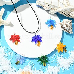 6шт 6 цвета прозрачные стеклянные подвески&nbsp;GLAA-CJ0002-82