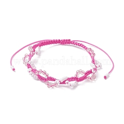 Pulseras trenzadas con cuentas de vidrio para mujer&nbsp;BJEW-MZ00215-01