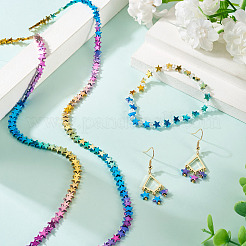 2 starnds градиент цвета гальванизированные синтетические немагнитные гематитовые бусины нити&nbsp;G-TA0002-86B