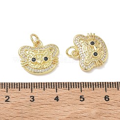 Pendenti in zirconi cubici trasparenti in micro pavè di ottone&nbsp;KK-T085-21E-G