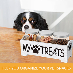 Caja rectangular de madera para alimentos para mascotas&nbsp;CON-GW0001-01A