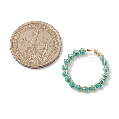 Кольцо на палец из стеклянных бусин RJEW-JR00677