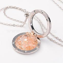 Citrine naturelle pendentifs en alliage&nbsp;NJEW-JN01598-03